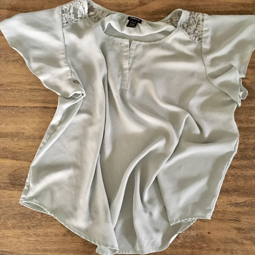 Torrid Lace Shoulder Top